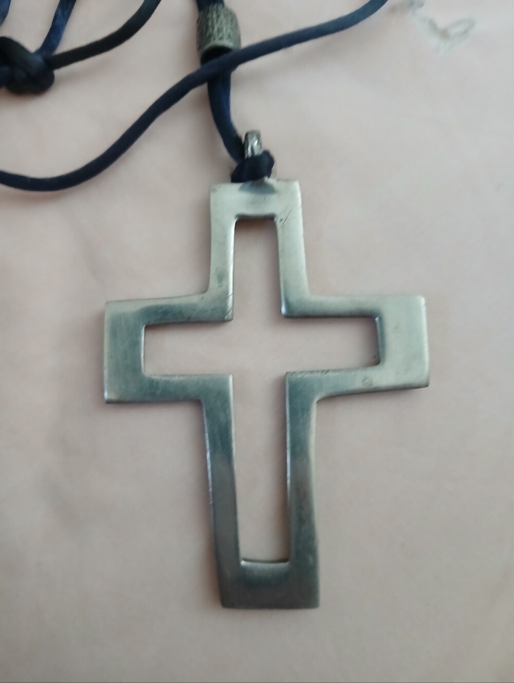 Open Cross Necklace Stainless Steel
